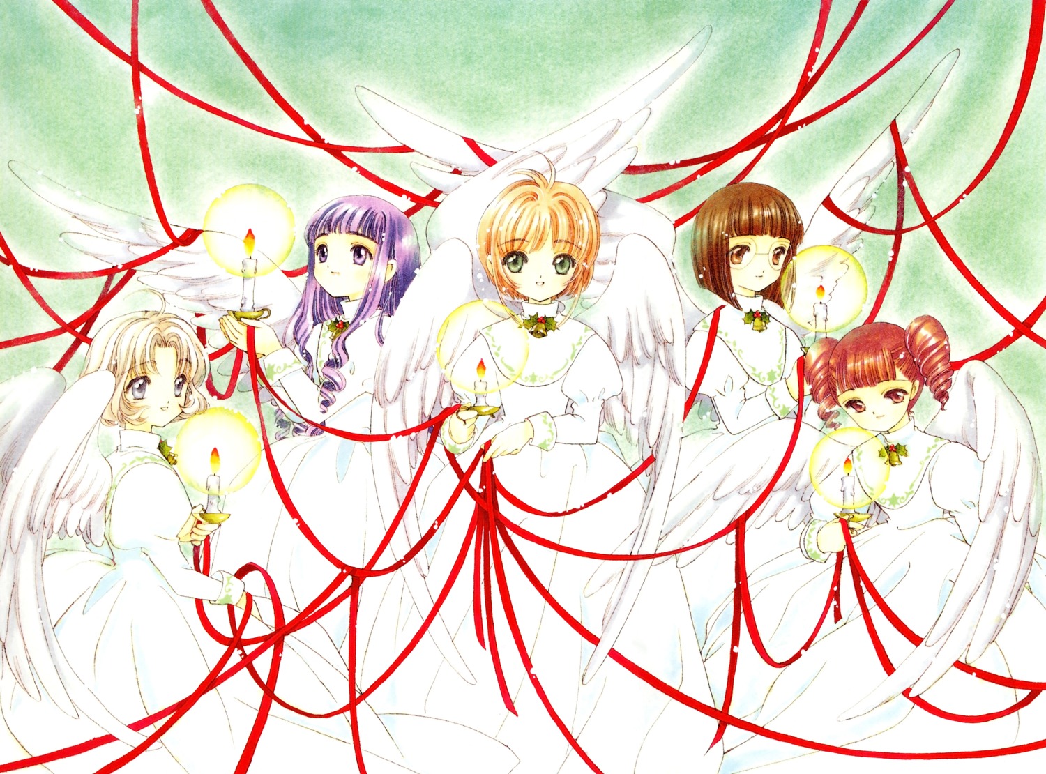 card_captor_sakura, christmas, clamp, daidouji_tomoyo, dress, fixed, kinomoto_sakura, mihara_chiharu