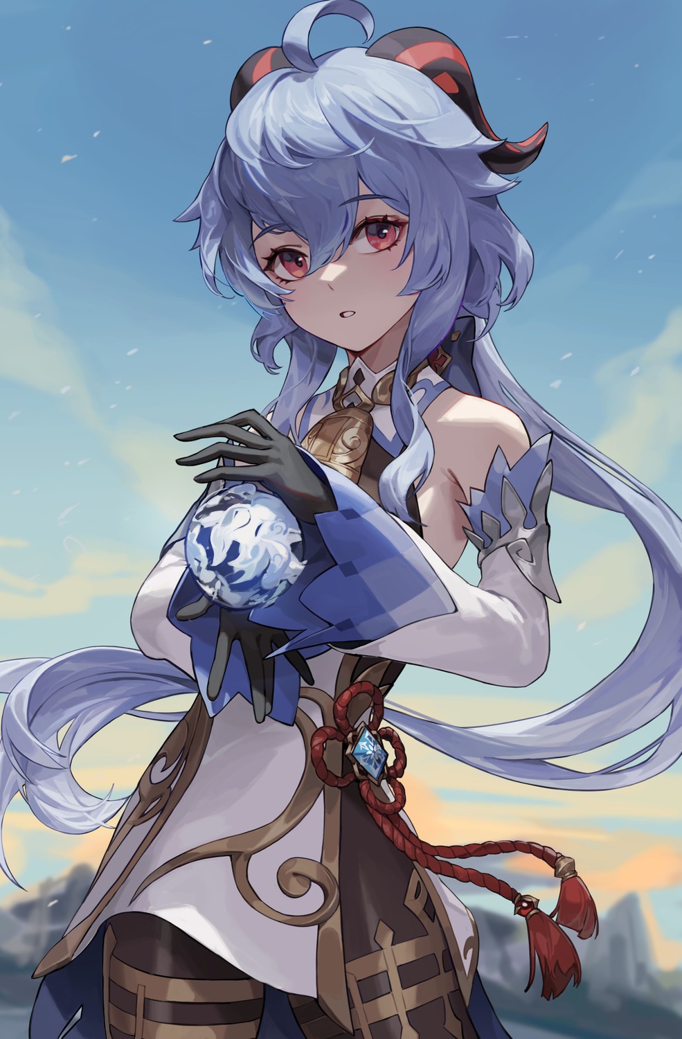 asian_clothes, bodysuit, cotta_(heleif), ganyu, genshin_impact, horns