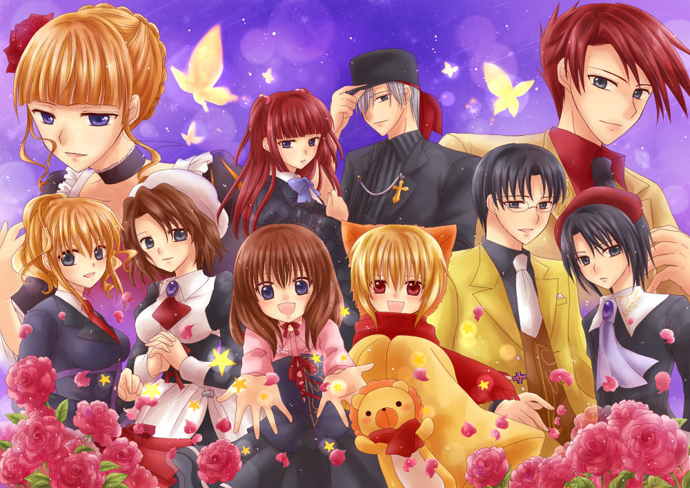 amakusa_juuza, beatrice, creamsoda, kanon_(umineko), sakutarou, shannon, umineko_no_naku_koro_ni, ushiromiya_ange, ushiromiya_battler, ushiromiya_george, ushiromiya_jessica, ushiromiya_maria