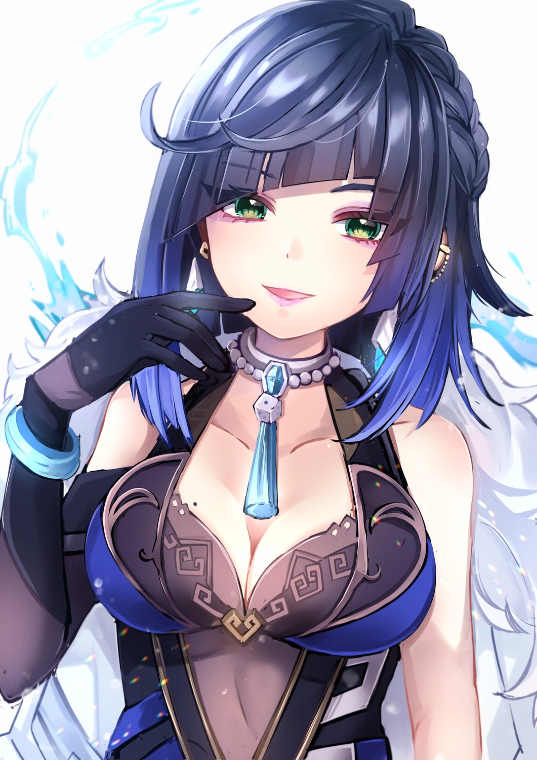 cleavage, genshin_impact, mochimori_kusunoki, see_through, yelan