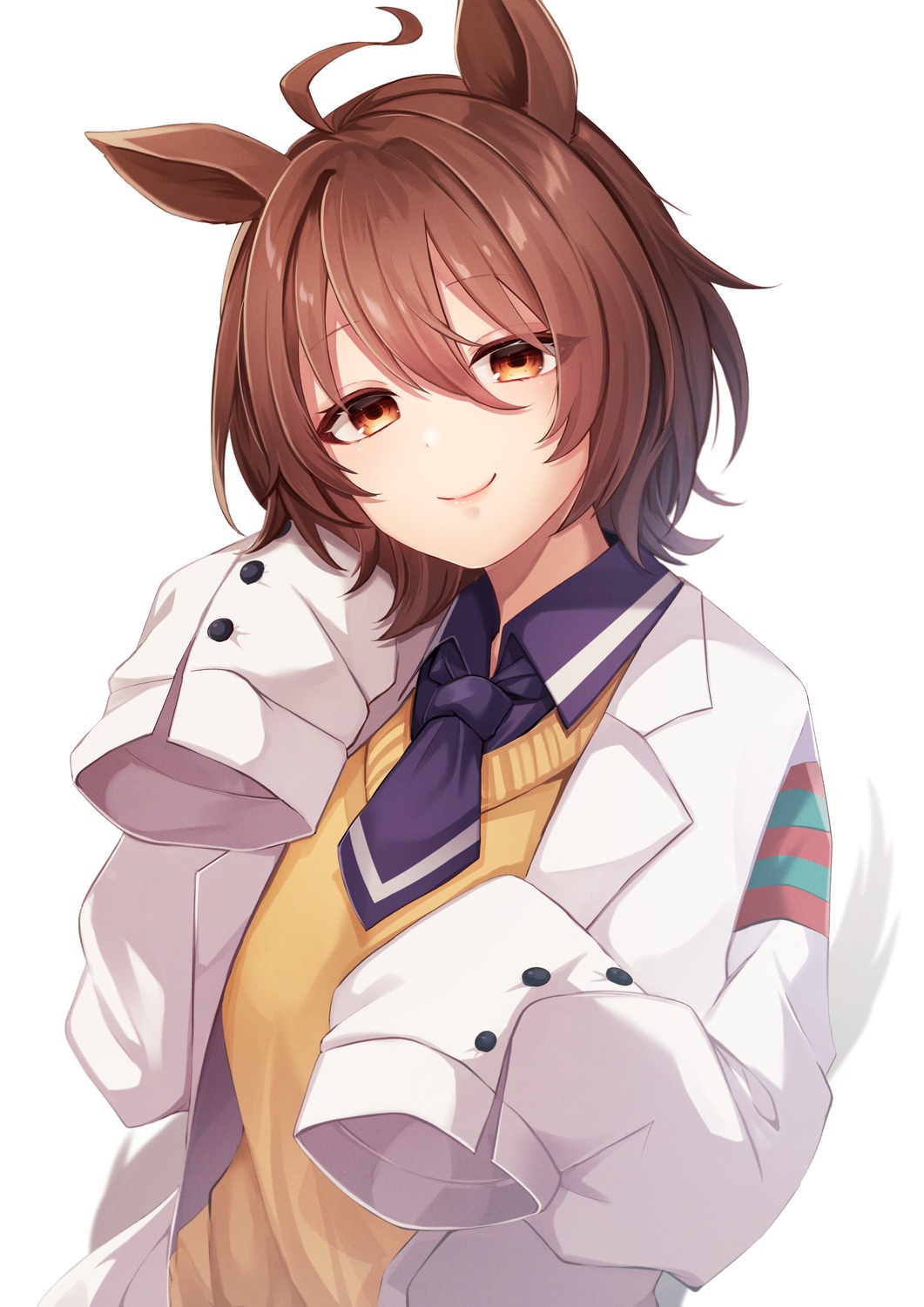 agnes_tachyon_(umamusume), animal_ears, mochimori_kusunoki, sweater, uma_musume_pretty_derby, uniform