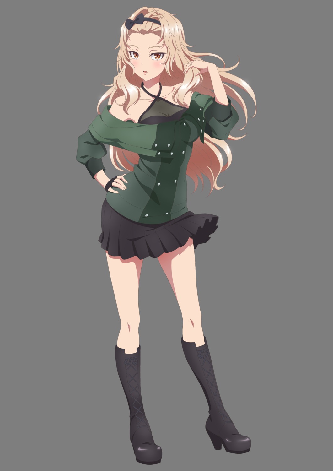 cleavage, heels, karabayashi_aoba, see_through, shine_post, transparent_png