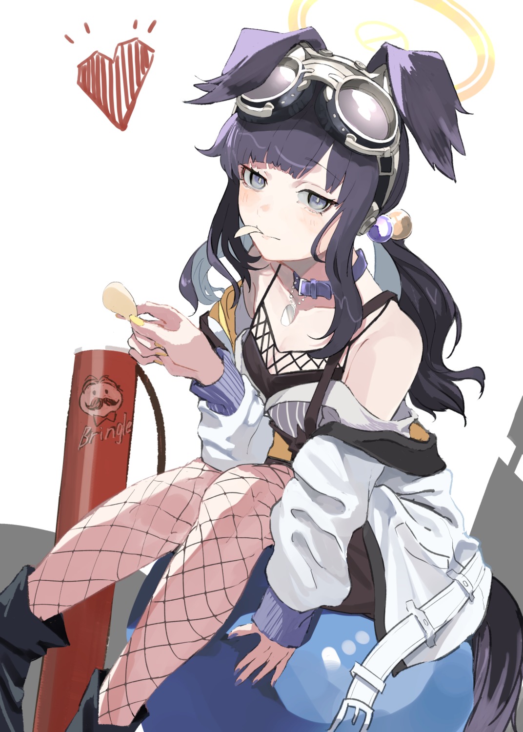 animal_ears, asyde, blue_archive, fishnets, halo, inumimi, nekozuka_hibiki, pantyhose