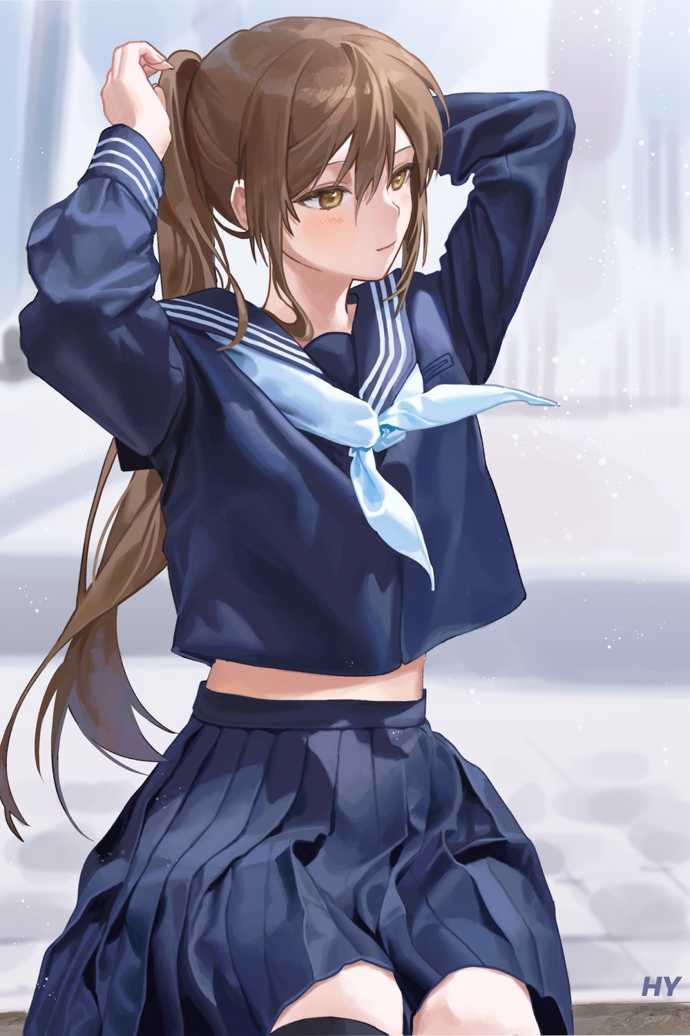 hy_(hem_oo), seifuku, shirt_lift