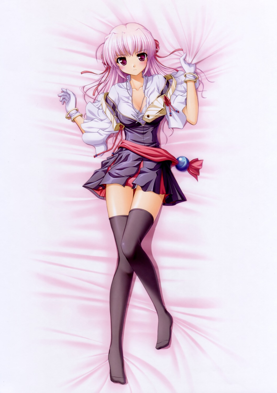 bekkankou, cleavage, dakimakura, estel_freesia, thighhighs, yoake_mae_yori_ruriiro_na