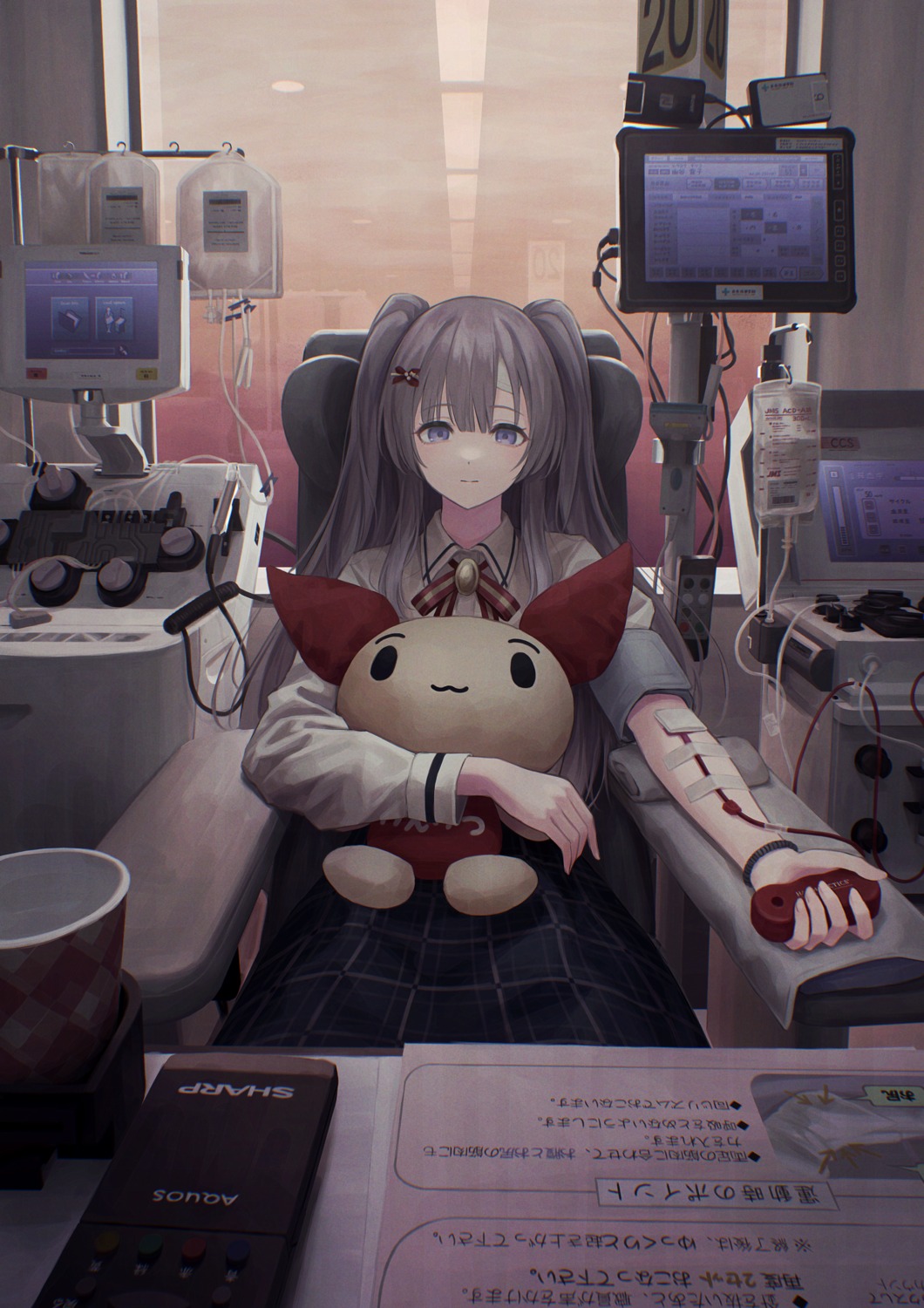 3mptydays, blood, seifuku, the_idolm@ster, the_idolm@ster_shiny_colors, yuukoku_kiriko