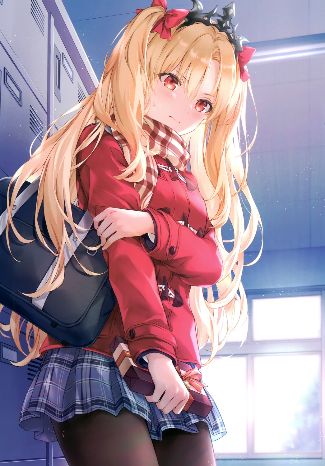 ereshkigal_(fate), fate/grand_order, hige_neko, neko_no_niwa, pantyhose, seifuku, valentine