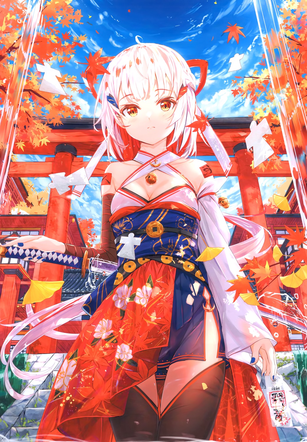 japanese_clothes, kankitsu_shoujo, nakyo, sword, thighhighs