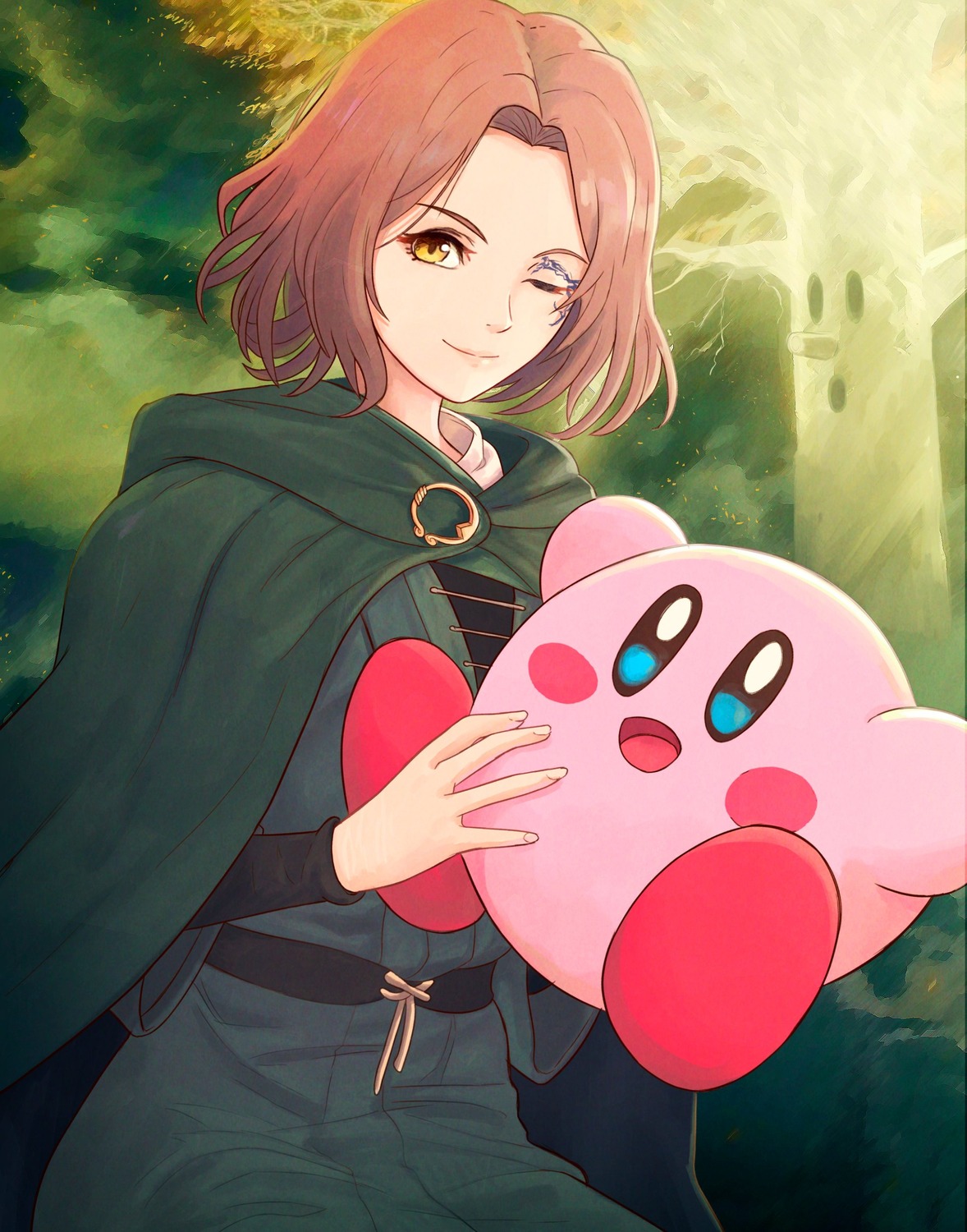 crossover, elden_ring, kirby, kirby_(character), melina, tattoo, truejekart