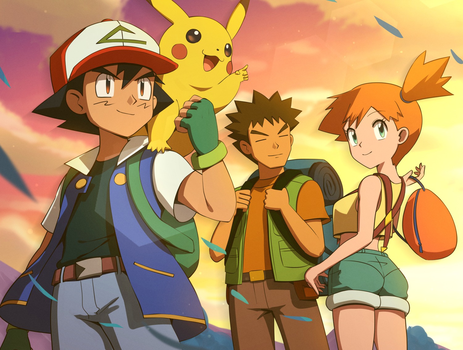 ass, gonzarez, kasumi_(pokemon), pikachu, pokemon, pokemon_frlg, pokemon_rgby, satoshi_(pokemon)