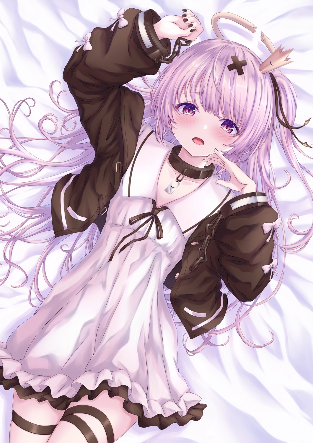 angel, dress, garter, indie_virtual_youtuber, takahashi, tokusari_kukuri