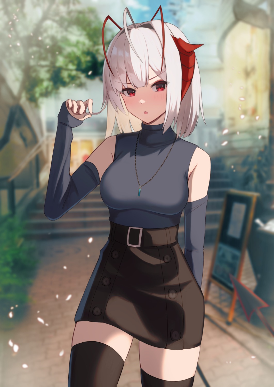 arknights, horns, sanukiske, thighhighs, w_(arknights)
