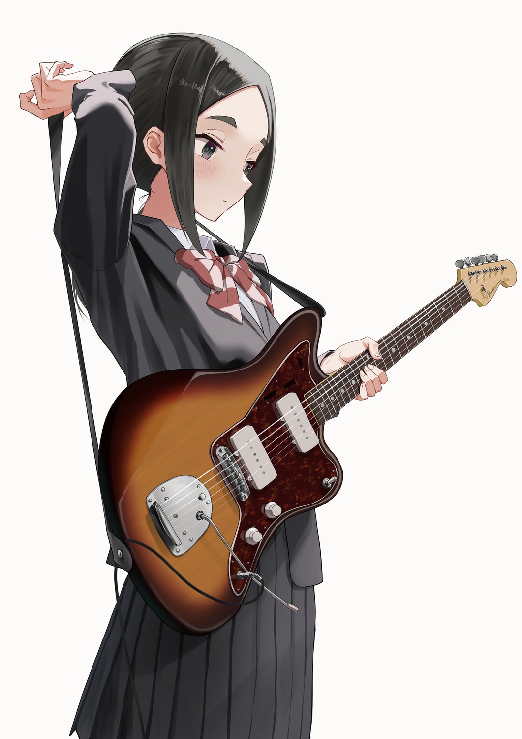 akebi-chan_no_serafuku, guitar, hasisisissy, hebimori_oshizu, seifuku