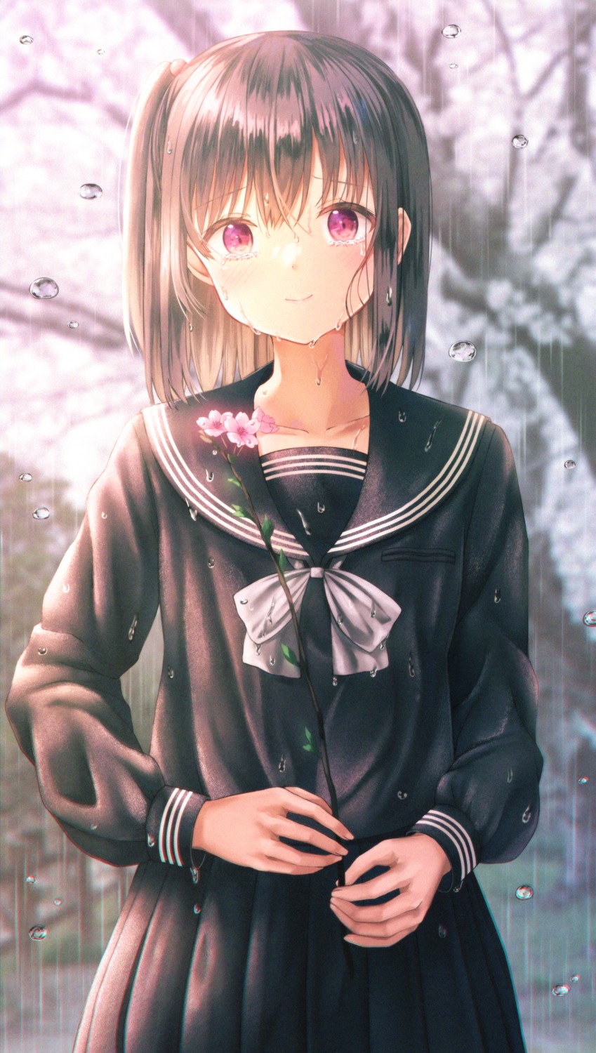 kyuupura, seifuku, wet, wet_clothes