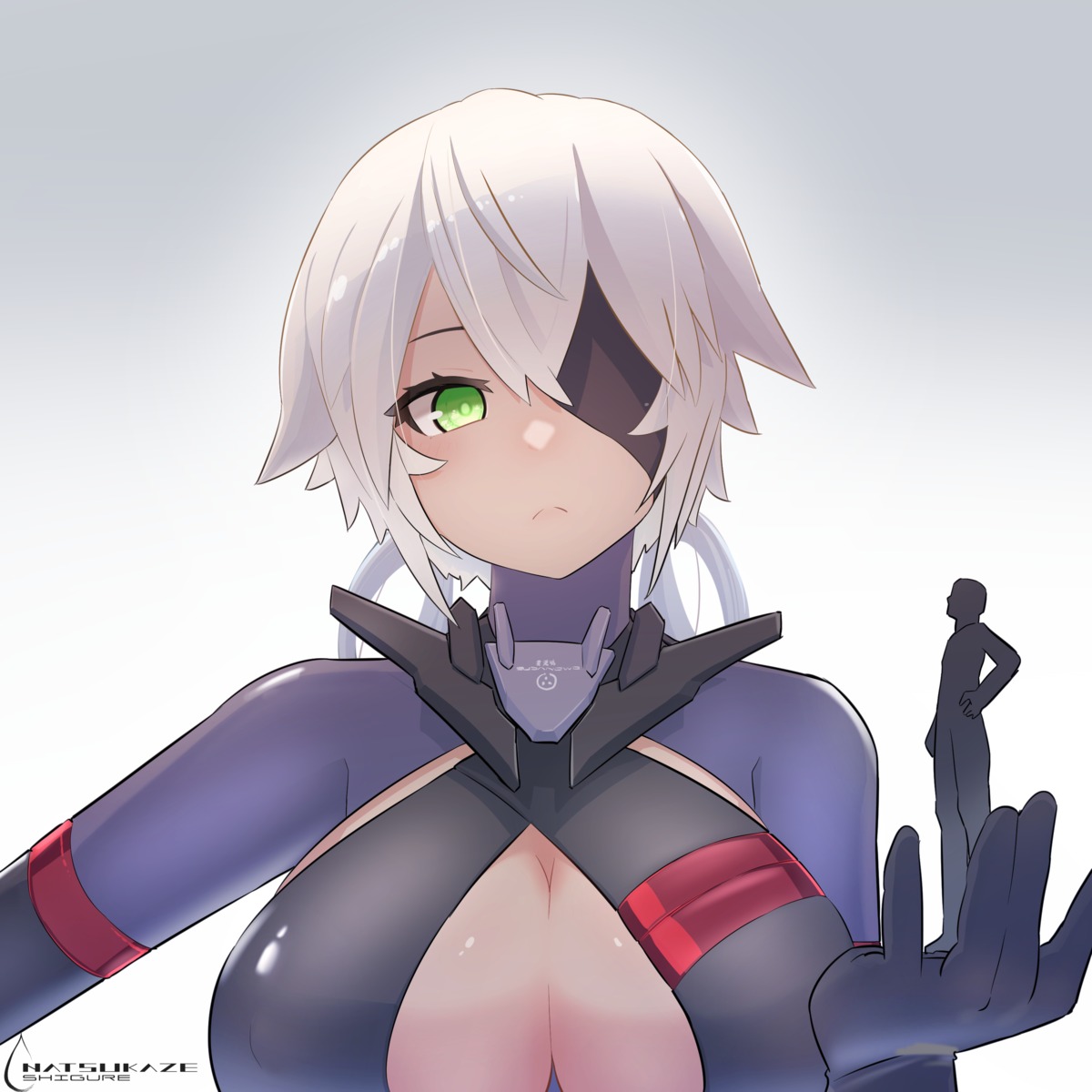 auv_susanowo, eyepatch, leotard, mecha_musume, megami_device, sigure-zzzz