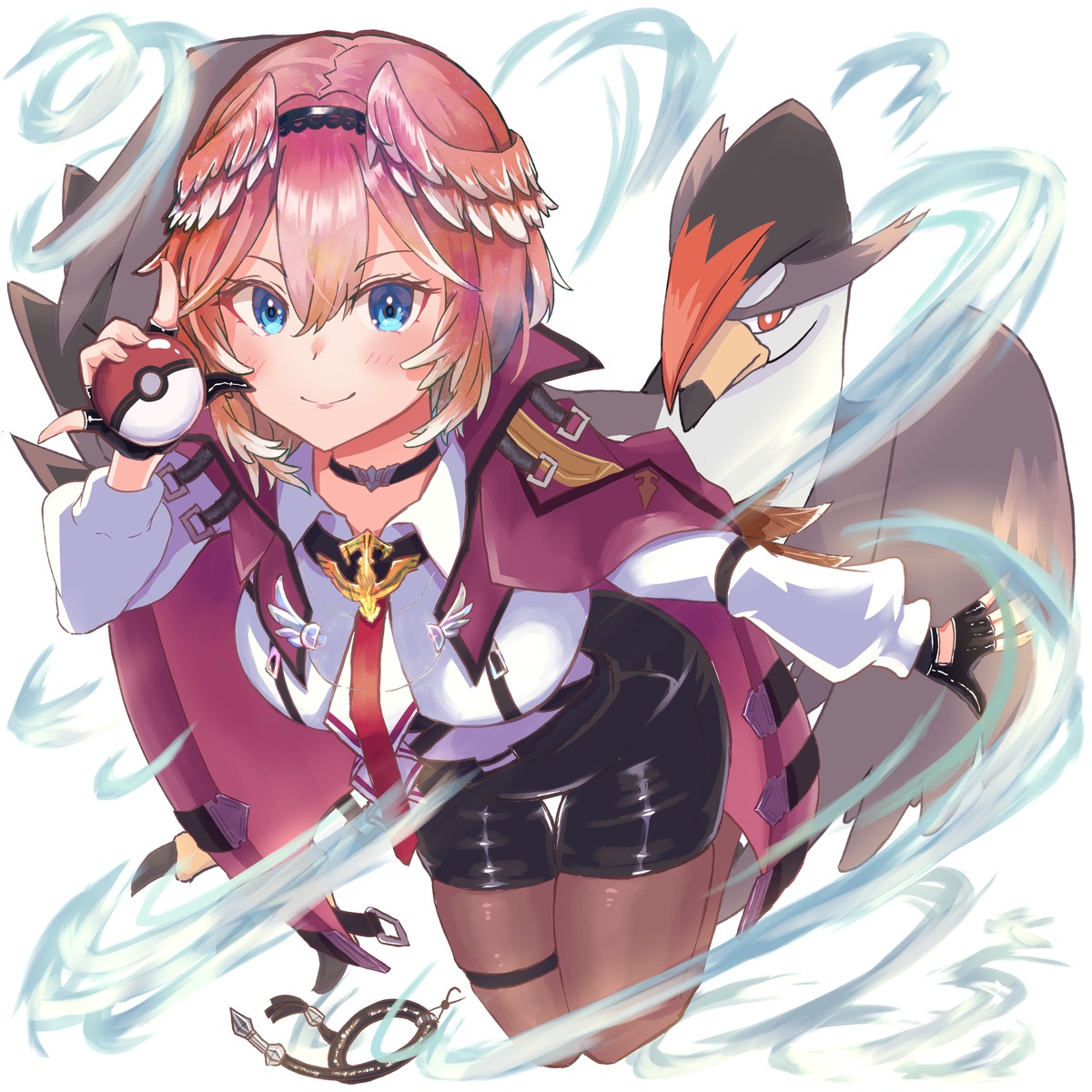 garter, hololive, mihaeru, pantyhose, pokemon, pokemon_bdsp, pokemon_dppt, staraptor