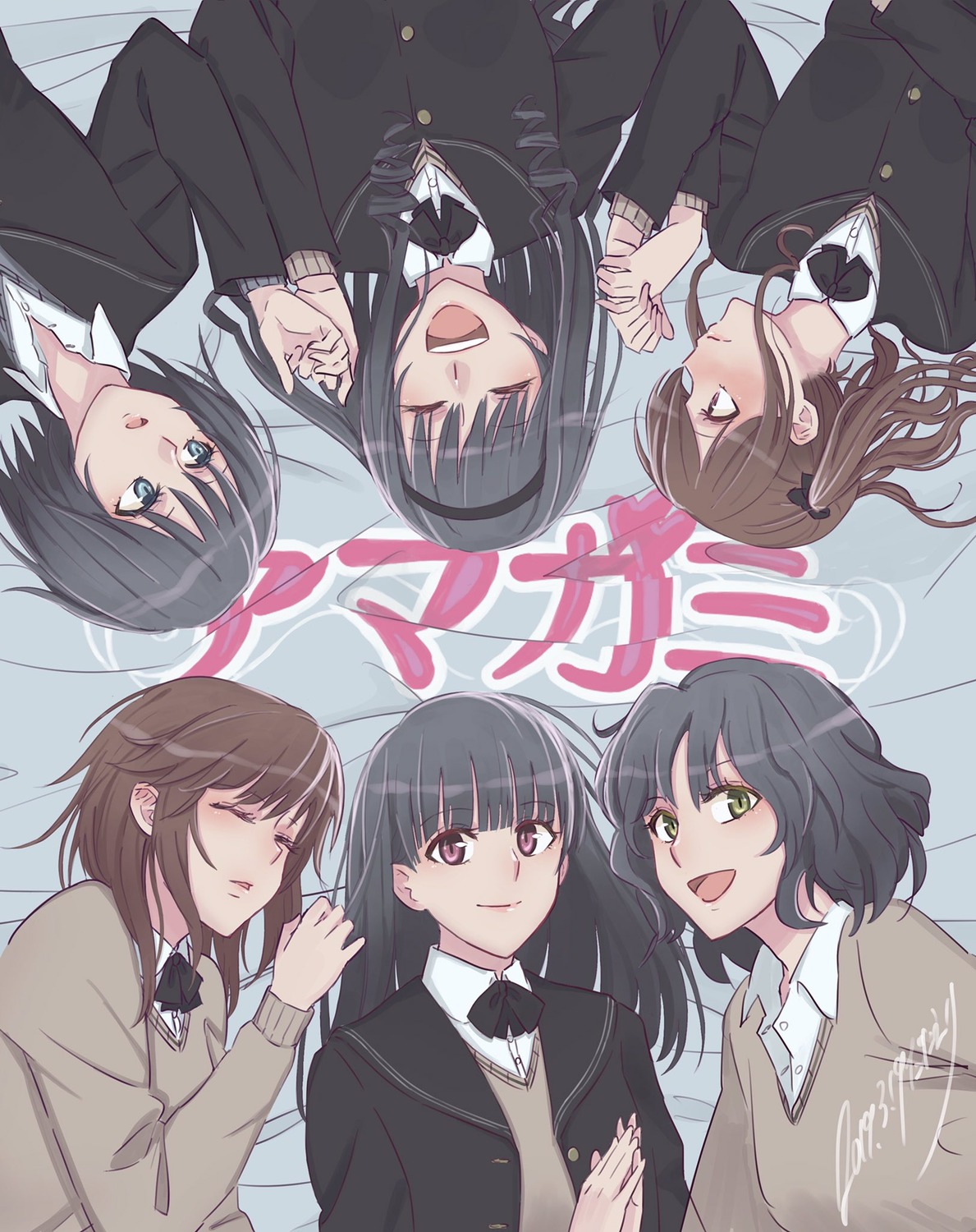 amagami, ayatsuji_tsukasa, danieri, morishima_haruka, nakata_sae, nanasaki_ai, sakurai_rihoko, seifuku, sweater, tanamachi_kaoru