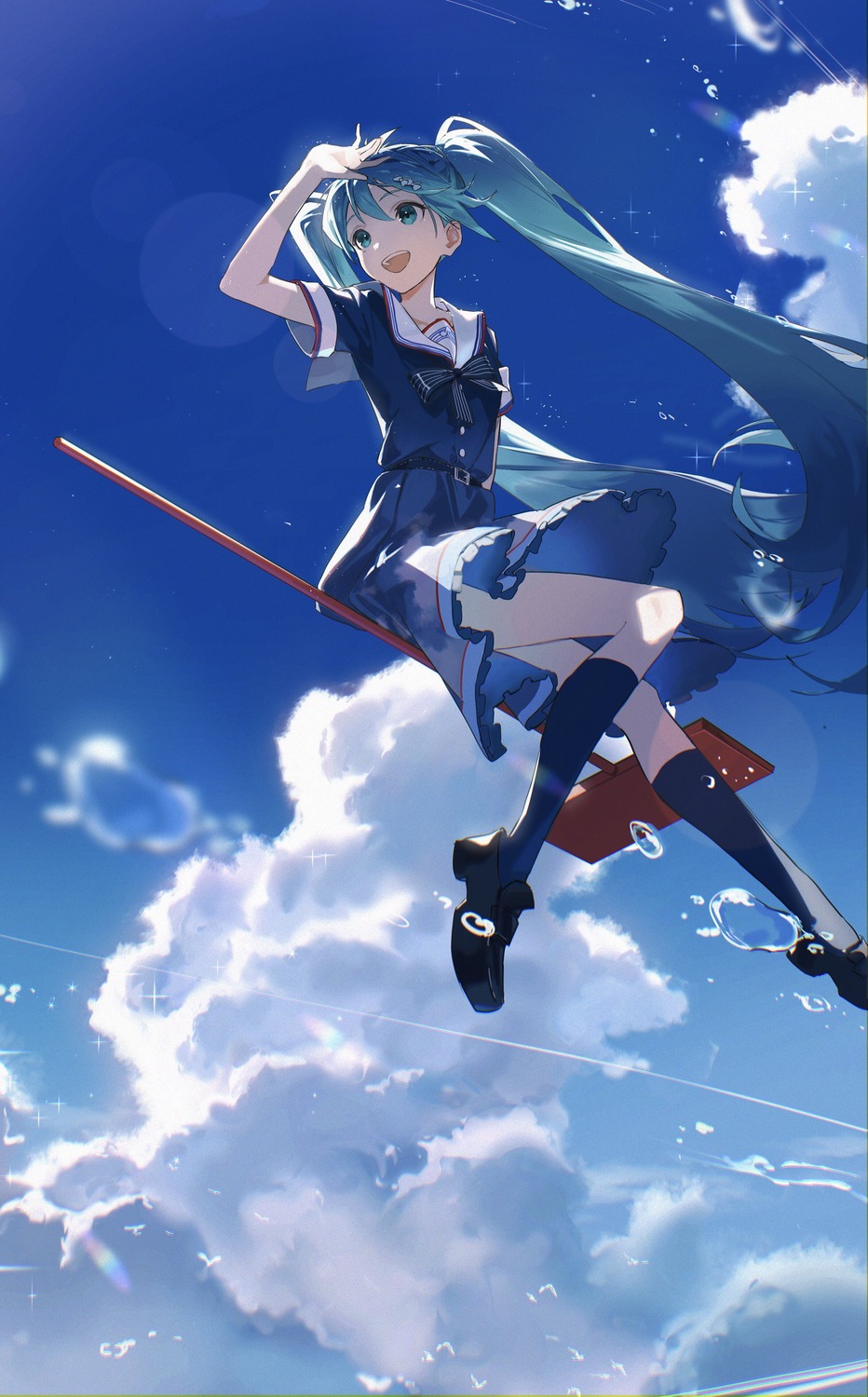 hatsune_miku, karasuro, seifuku, vocaloid