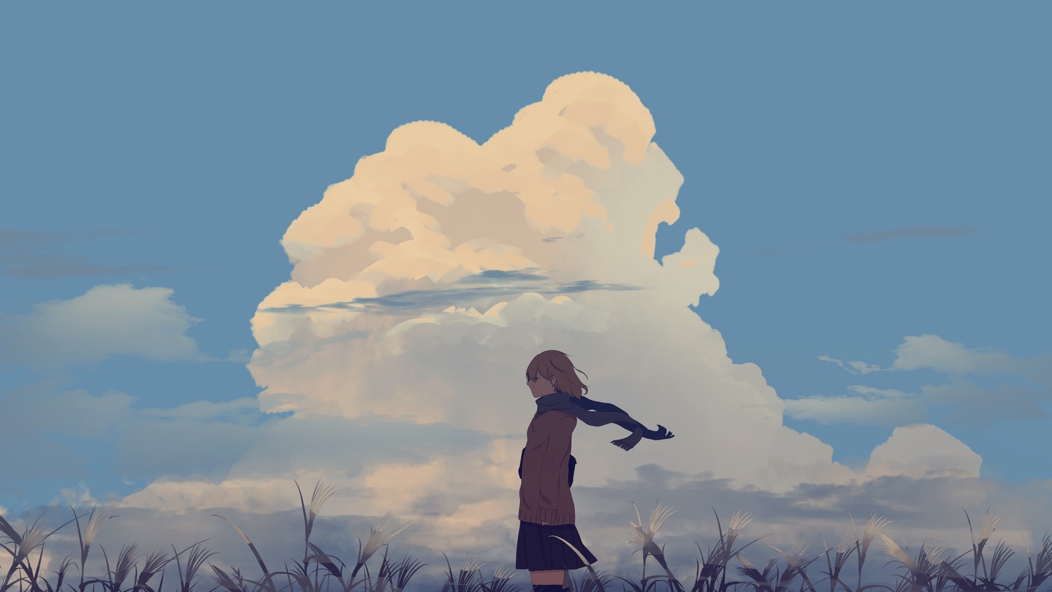 landscape, seifuku, shion_08, sweater, thighhighs