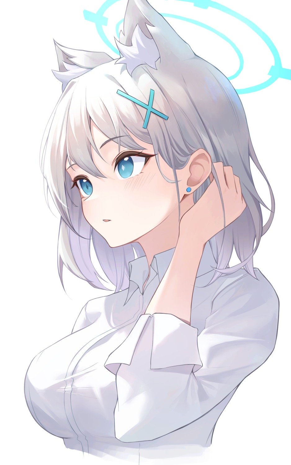 animal_ears, blue_archive, halo, nekomimi, sunaookami_shiroko, toki_(pixiv_53312989)