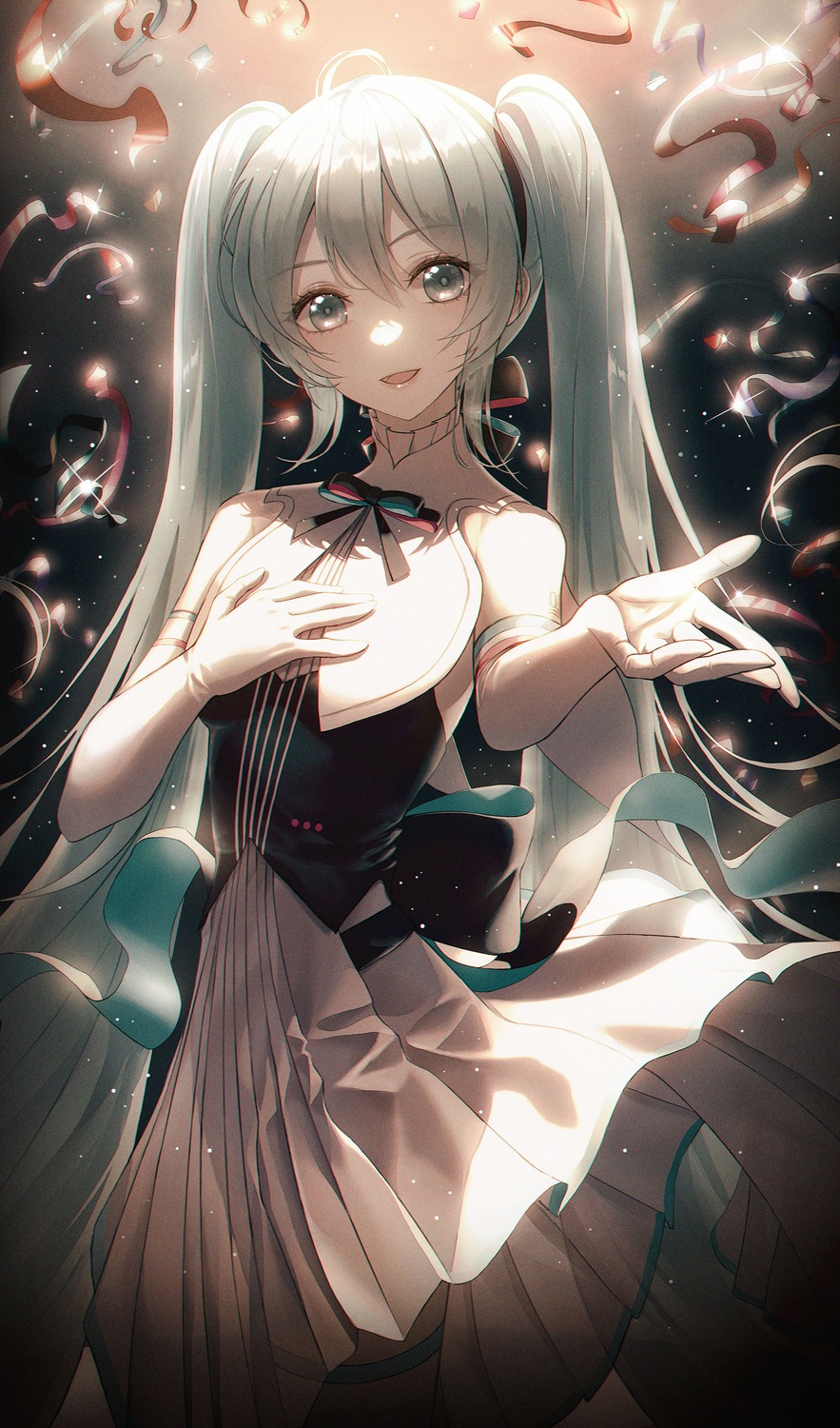 dress, hatsune_miku, hatsune_miku_symphony, hhl_(ggul80hg58), see_through, thighhighs, vocaloid