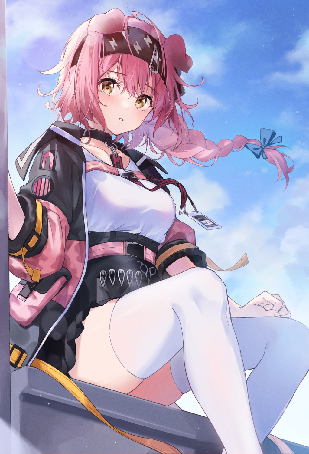 animal_ears, arknights, goldenglow_(arknights), nekomimi, thighhighs, timmoo