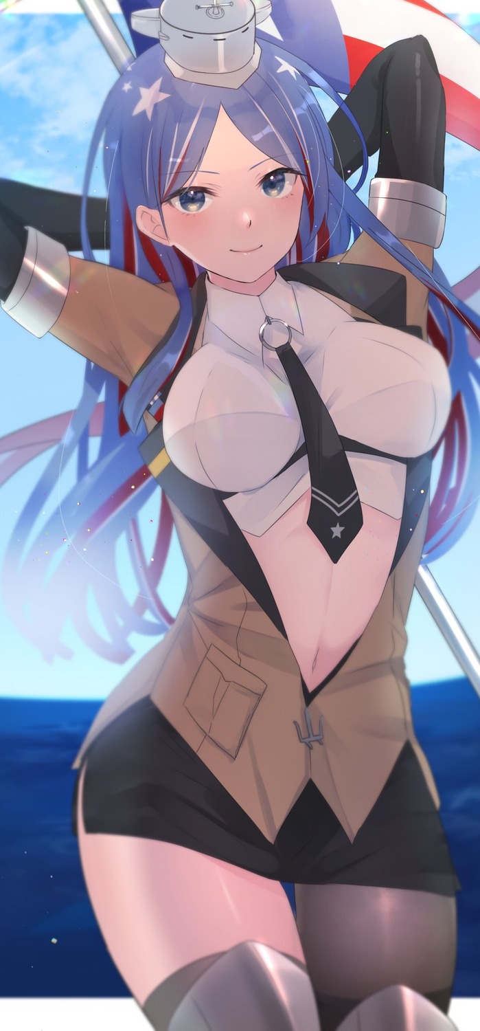 kantai_collection, rinto_(rint_rnt), south_dakota_(kancolle), thighhighs, uniform