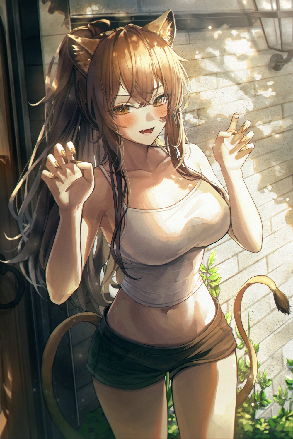 animal_ears, arknights, meoyo, siege_(arknights), tail