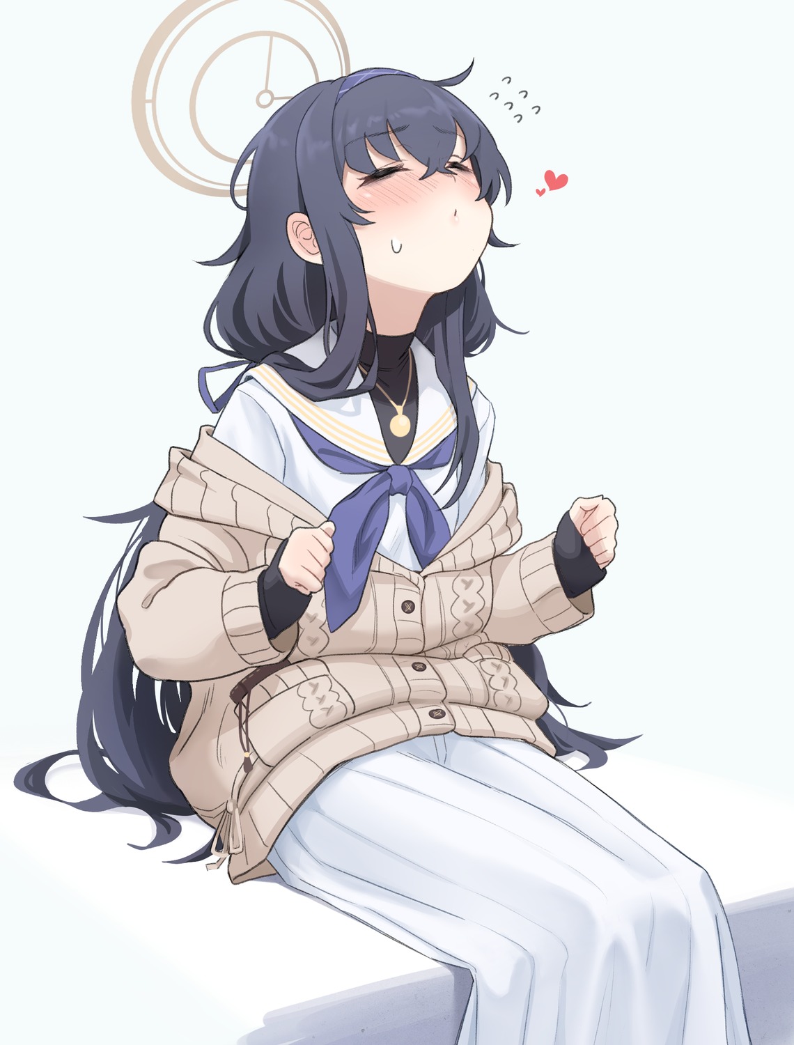 blue_archive, chagama_teishoku, halo, kozeki_ui, seifuku, sweater