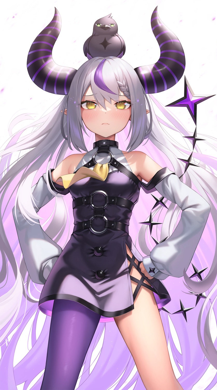 crow_(la+_darknesss), dress, hololive, horns, la+_darknesss, pointy_ears, suraimu_(suraimuraimu), tail