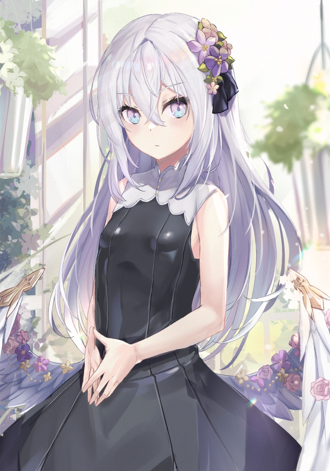 aka_(440626), blue_archive, dress, no_bra, shirasu_azusa, wings