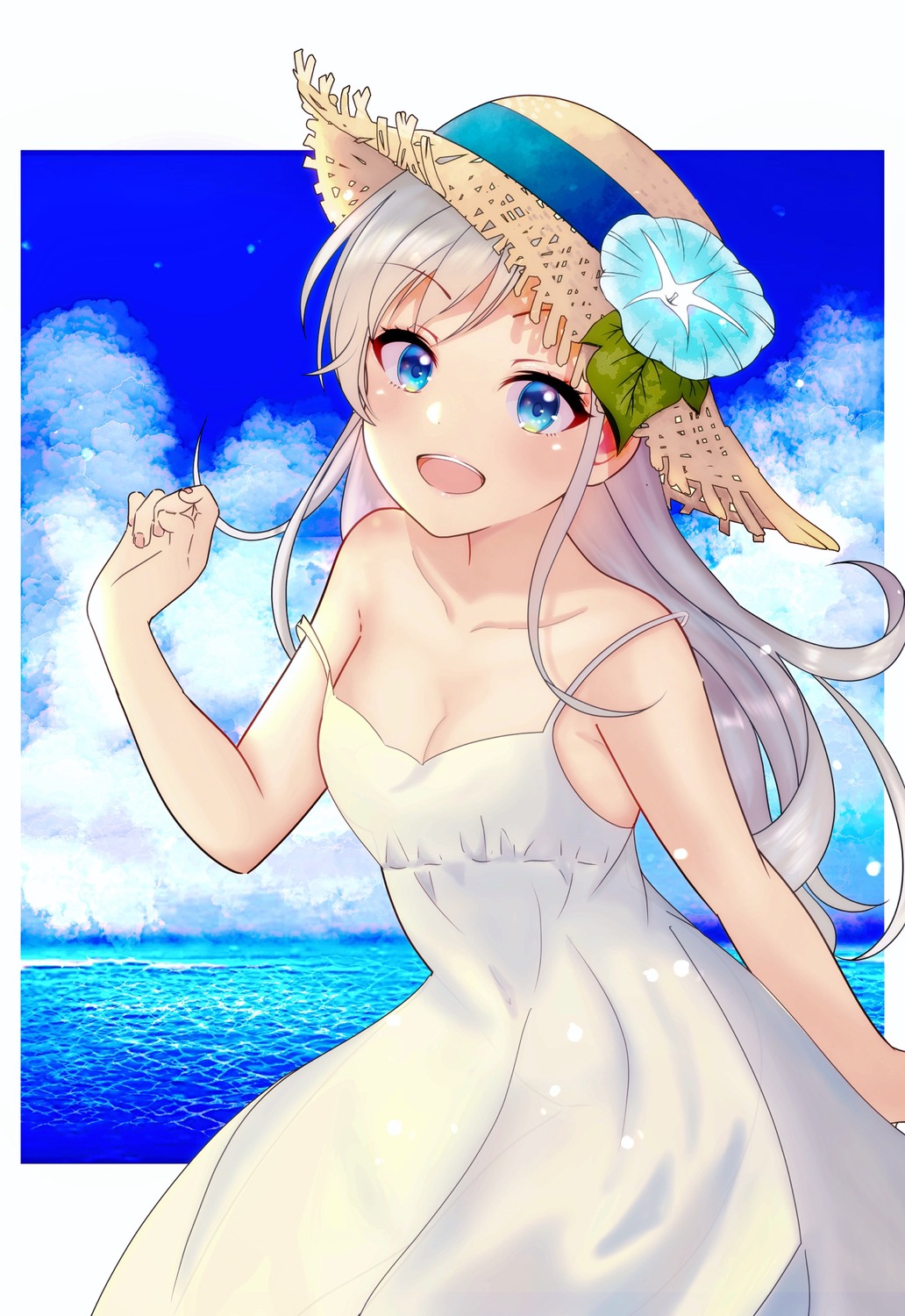 cleavage, dress, hisakawa_hayate, no_bra, summer_dress, the_idolm@ster, the_idolm@ster_cinderella_girls, yona_(flute-p)