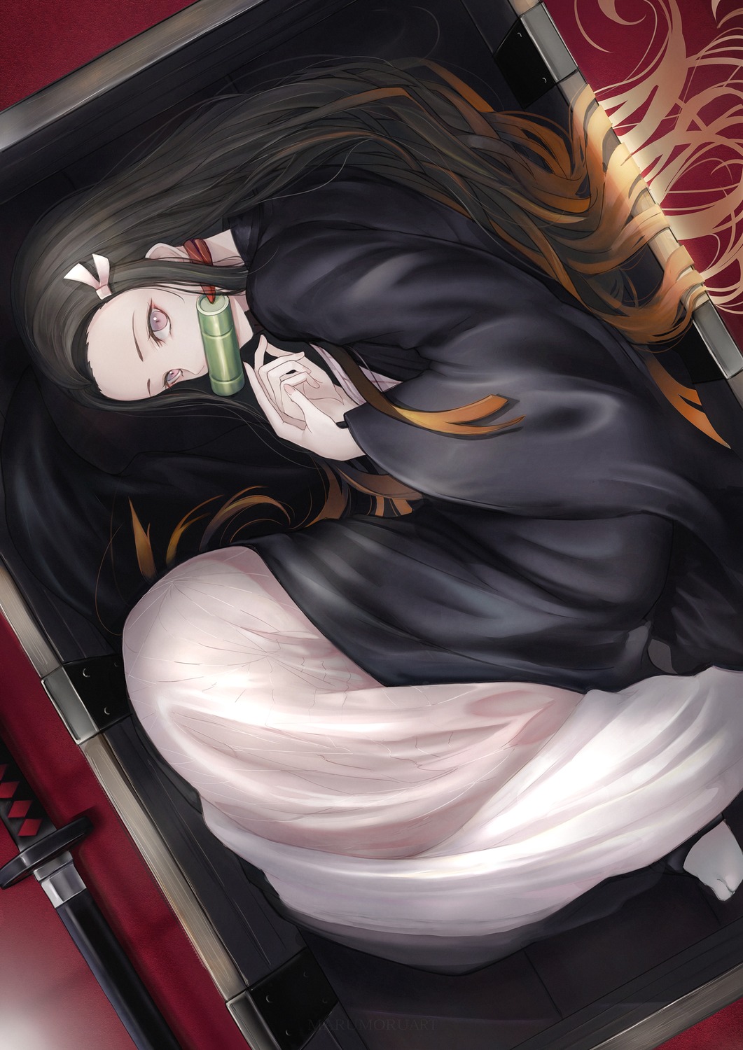 japanese_clothes, kamado_nezuko, kimetsu_no_yaiba, marumoru