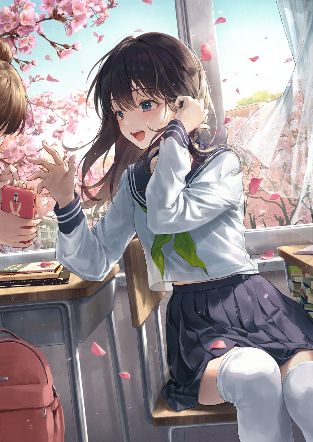 roha, seifuku, thighhighs