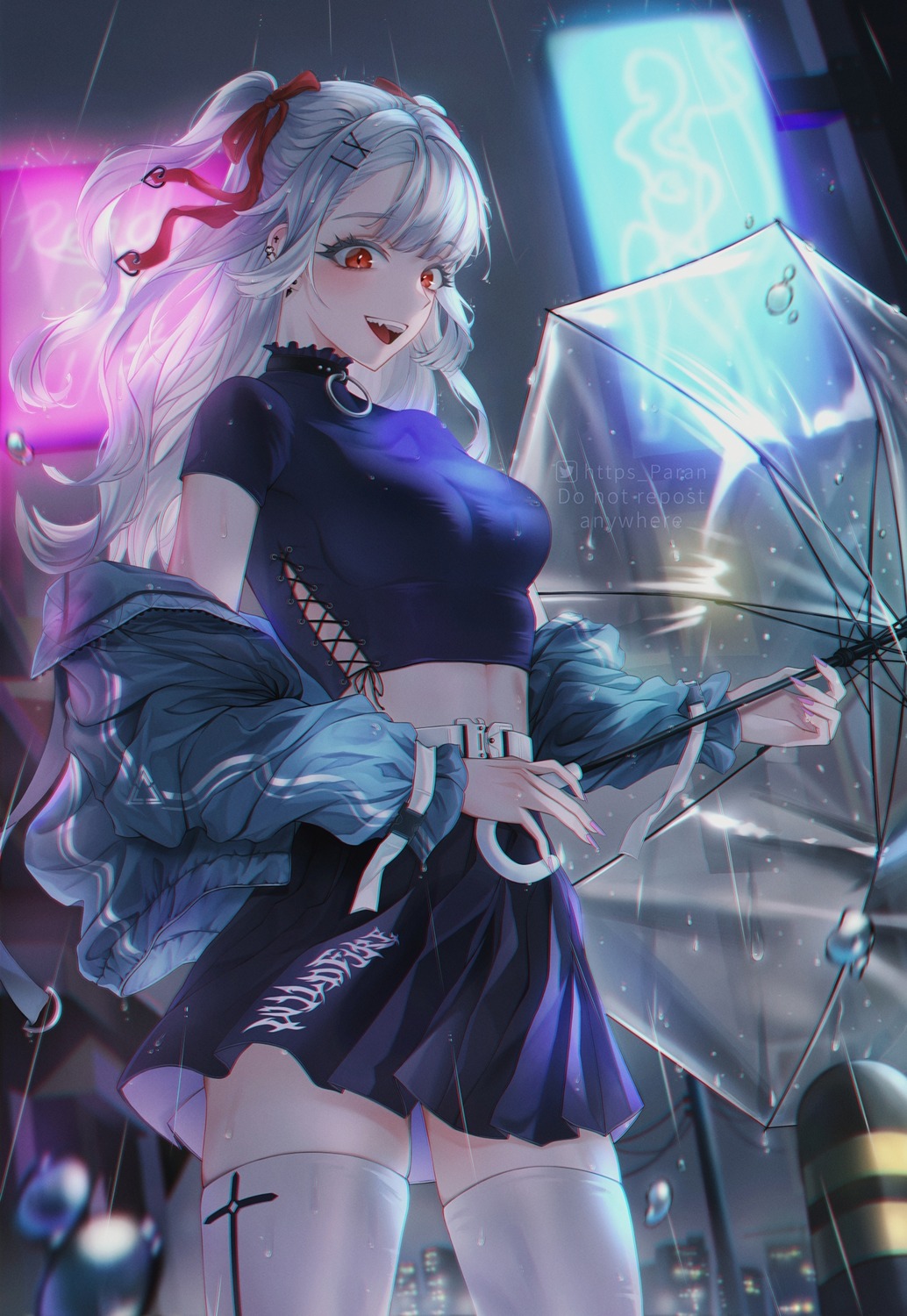 paran, thighhighs, umbrella