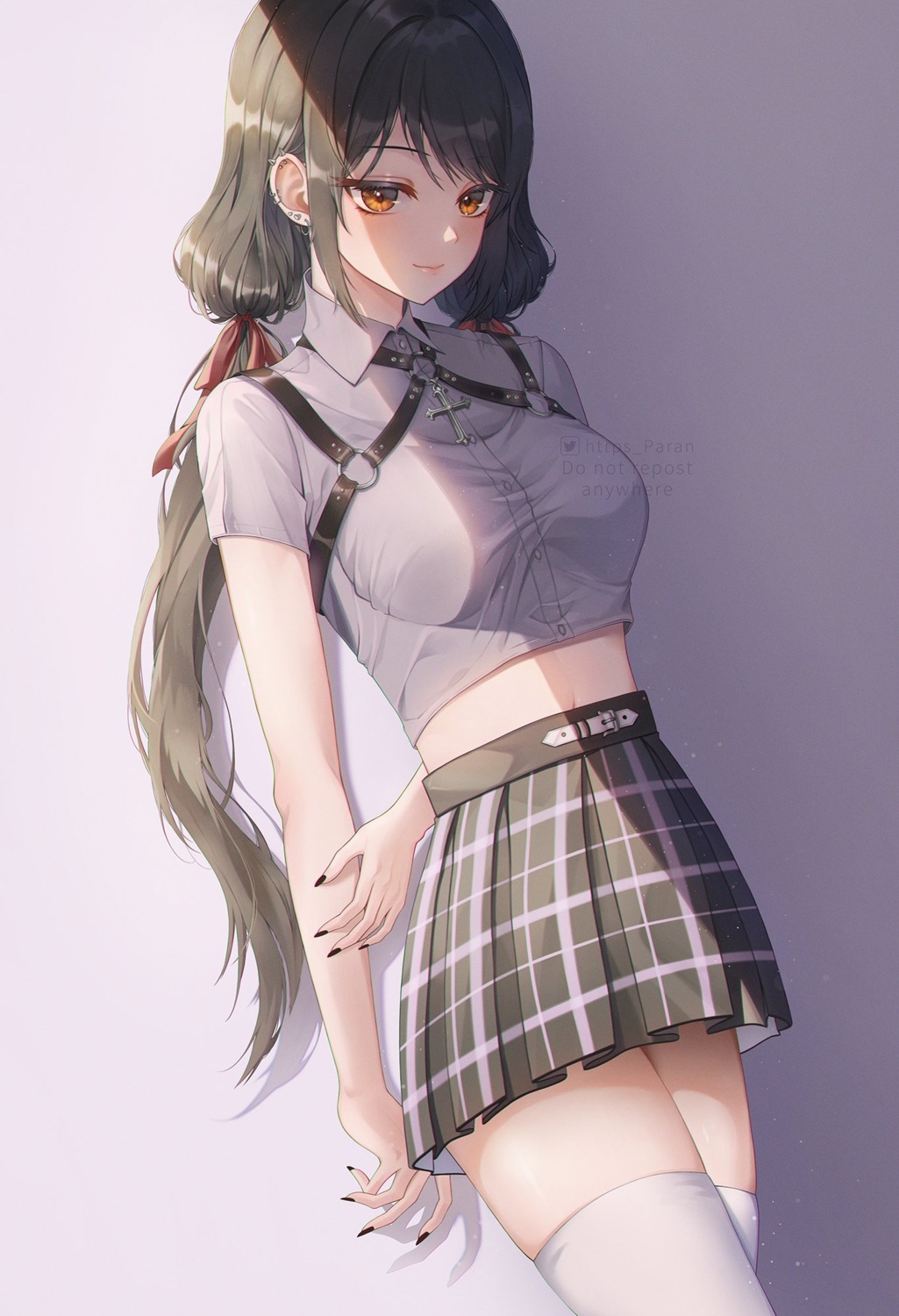 paran, seifuku, thighhighs, watermark