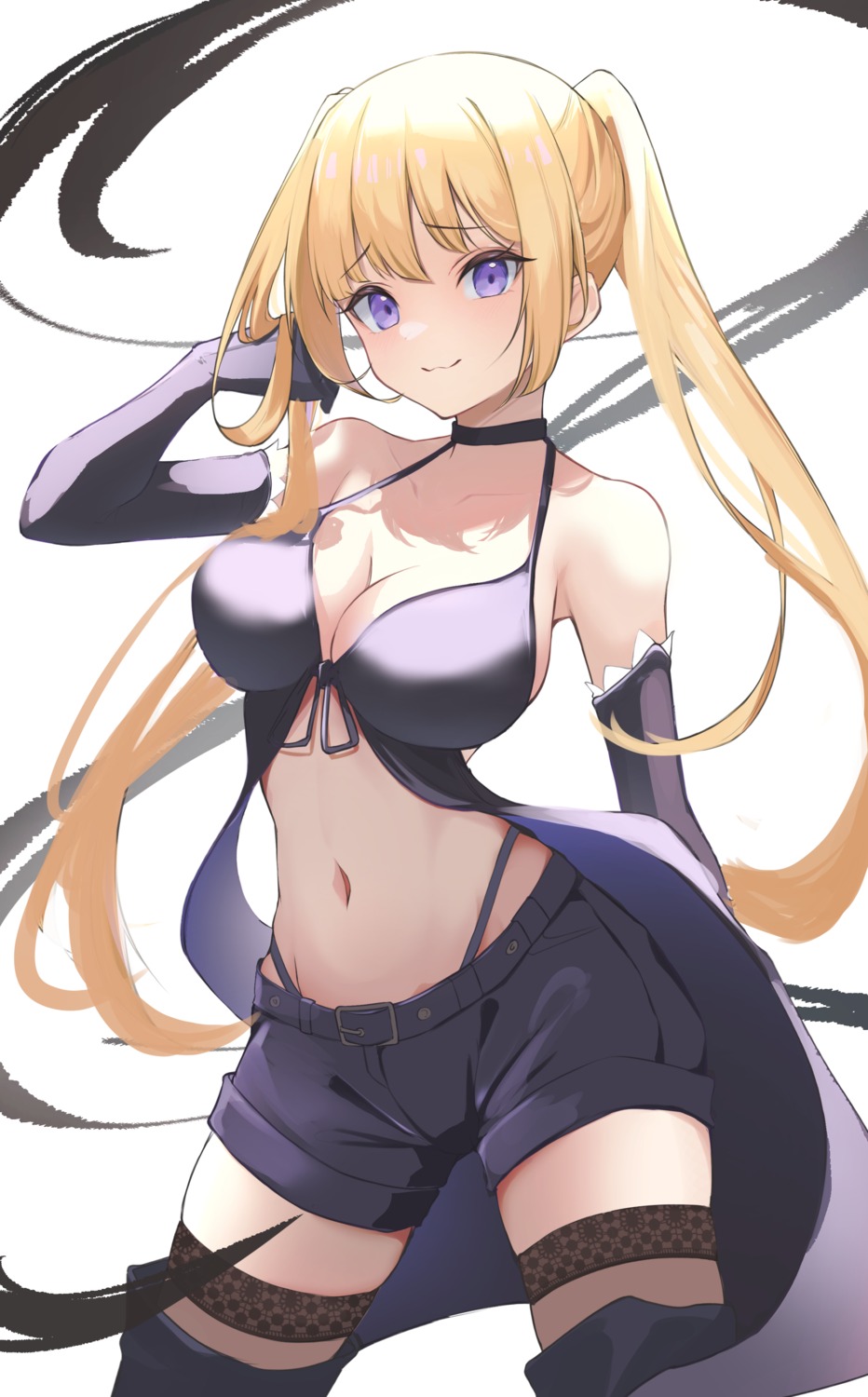 bikini, cleavage, liselotte_sherlock, swimsuits, thighhighs, toki_(pixiv_53312989), trinity_seven
