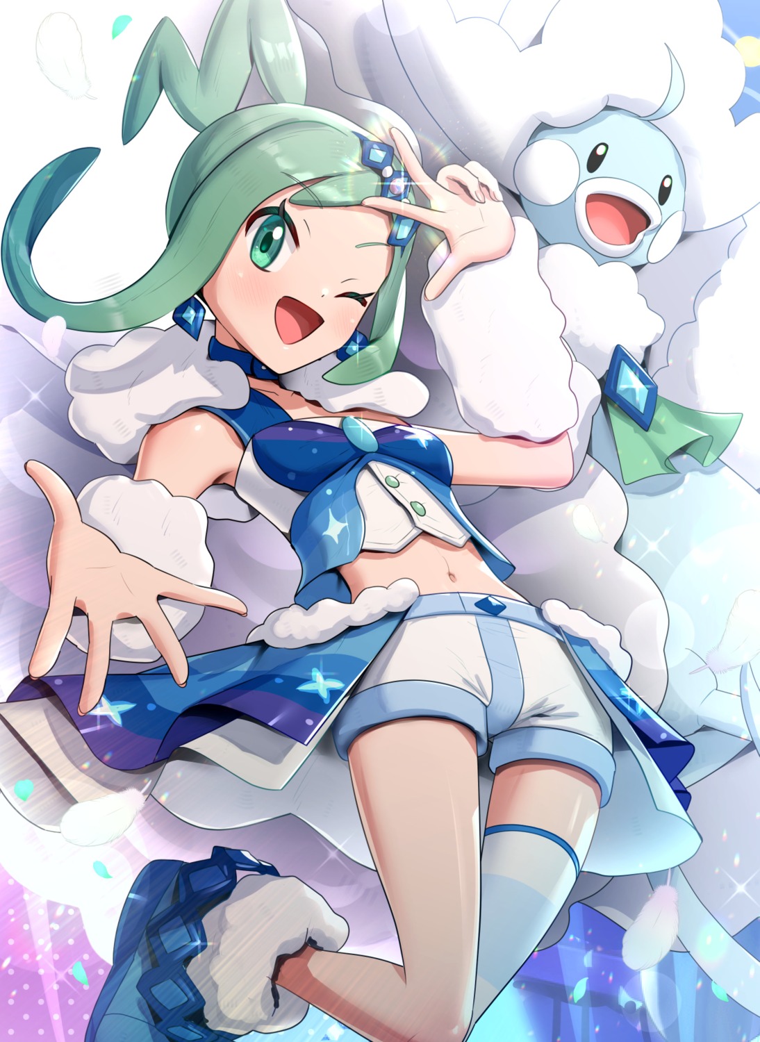 altaria, breasts, dress, gonzarez, lucia_(pokemon), mega_altaria, pokemon, pokemon_oras