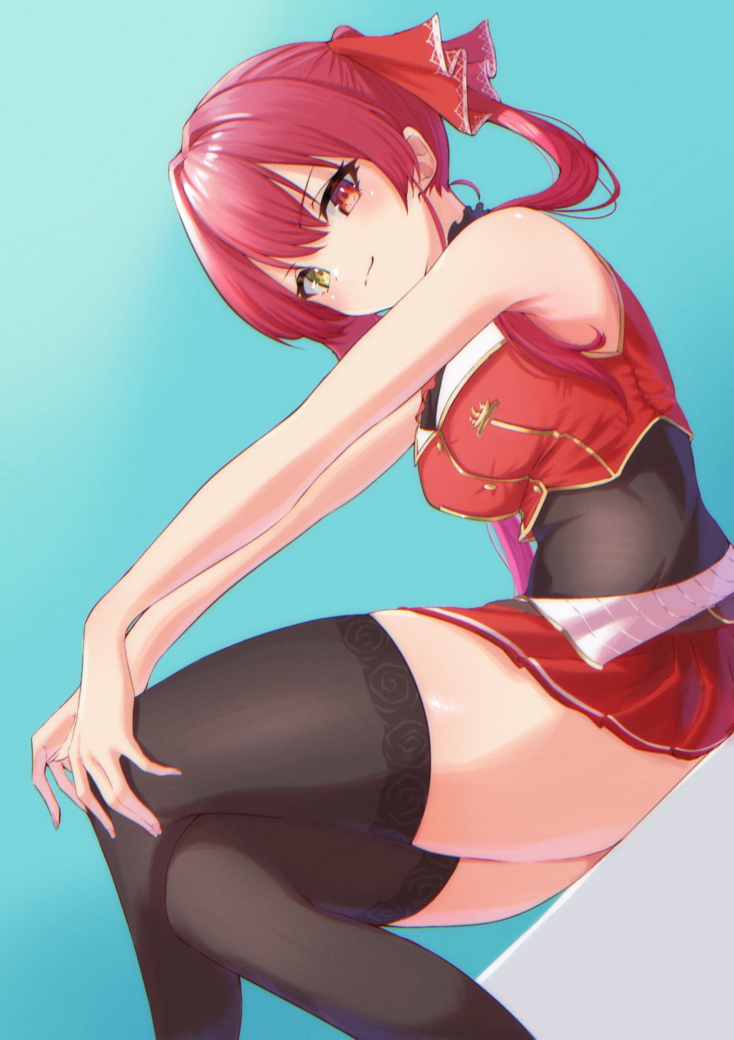heterochromia, hololive, houshou_marine, shooot108, thighhighs