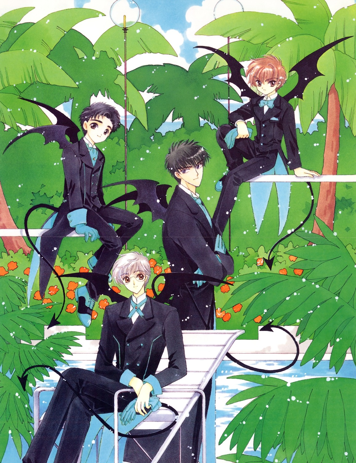 card_captor_sakura, clamp, crease, fixme, kinomoto_touya, li_syaoran, male, tsukishiro_yukito, yamazaki_takashi