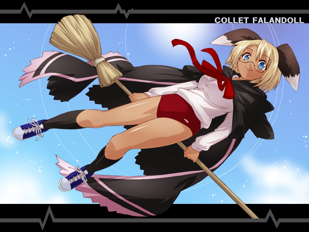 animal_ears, buruma, collet_falandoll, gym_uniform, inumimi, mahou_sensei_negima, megane, ura-ch@os, wallpaper