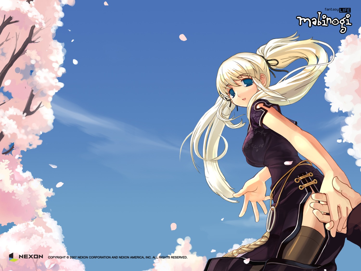 mabinogi, nao, thighhighs, wallpaper