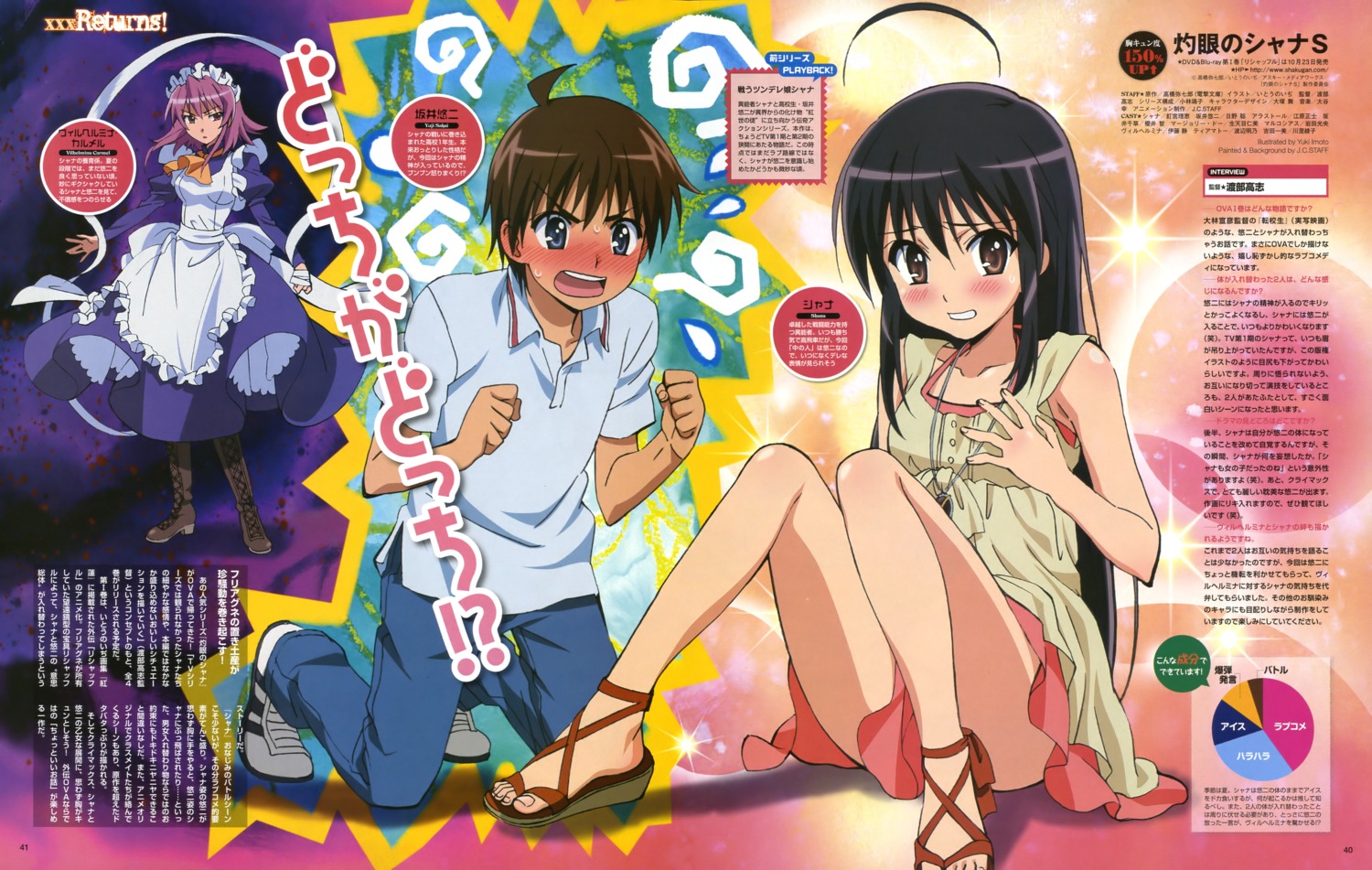 bandages, dress, heels, imoto_yuki, maid, sakai_yuuji, shakugan_no_shana, shana, skirt_lift, wilhelmina_carmel