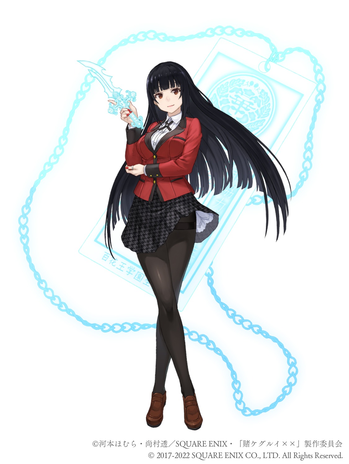 jabami_yumeko, kakegurui, pantyhose, seifuku, skirt_lift, tagme