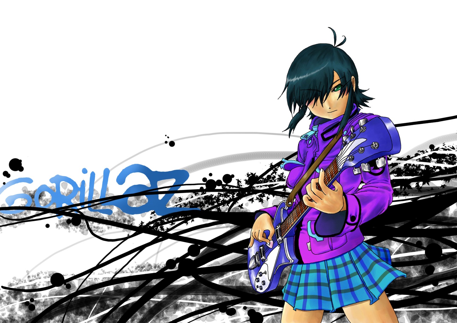 gorillaz, guitar, noodle