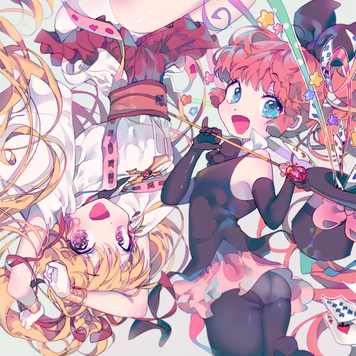 ass, crossover, haneoka_meimi, inhye, kaitou_saint_tail, kamikaze_kaitou_jeanne, kusakabe_maron, pantsu