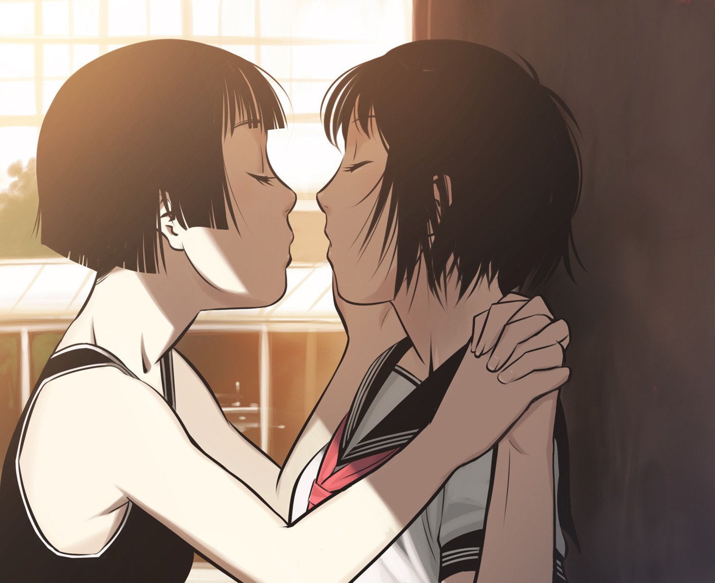 hino_kahoru, seifuku, yuri