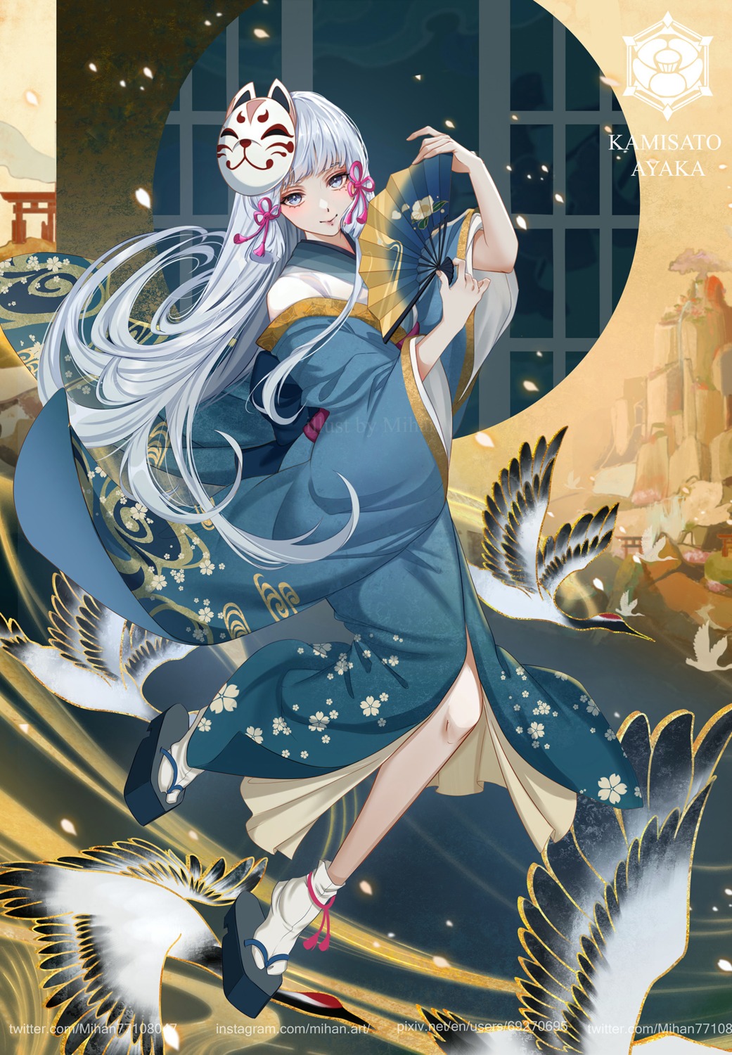 genshin_impact, kamisato_ayaka, kimono, mihan77108047
