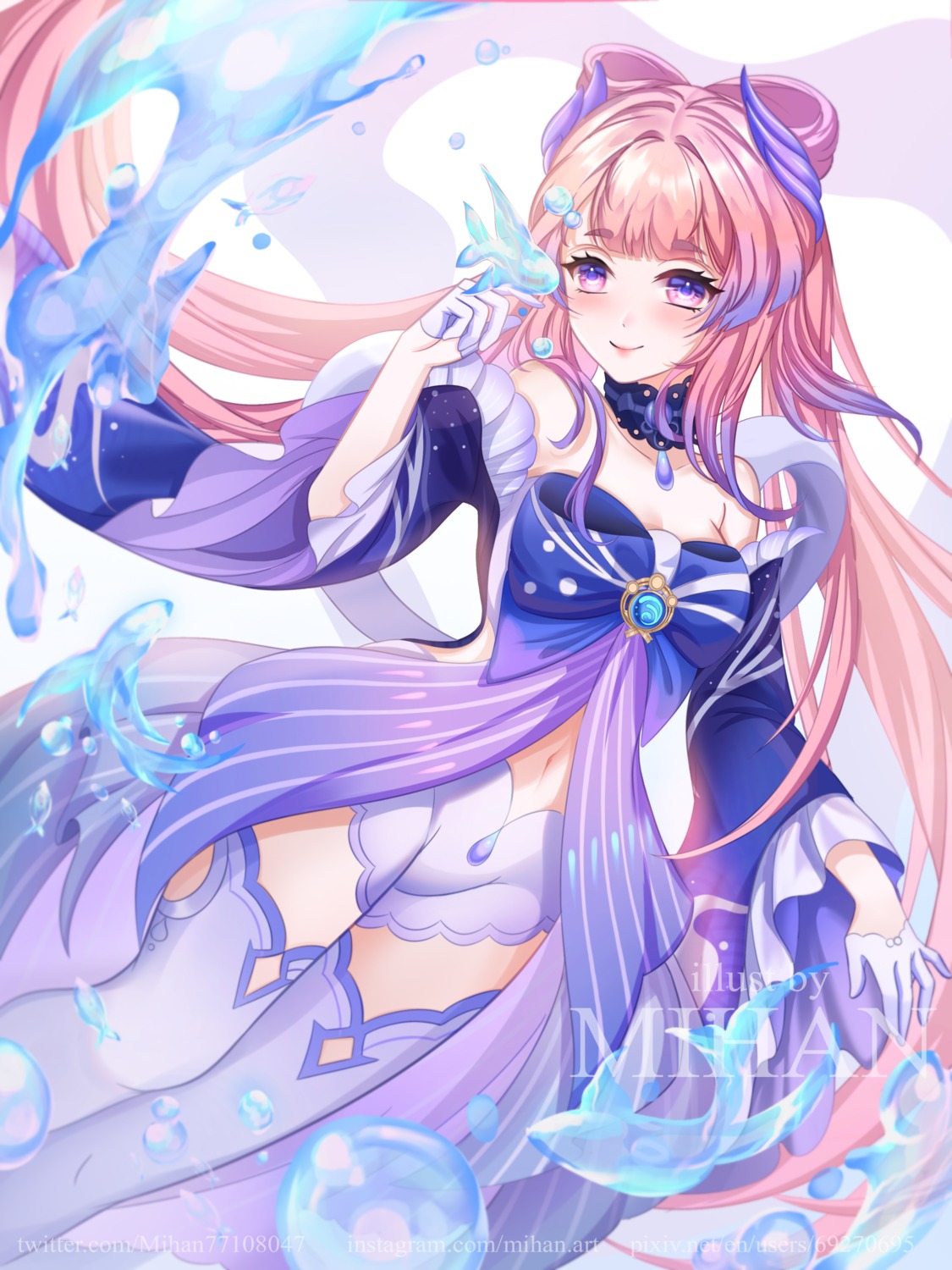 genshin_impact, mihan77108047, sangonomiya_kokomi, thighhighs