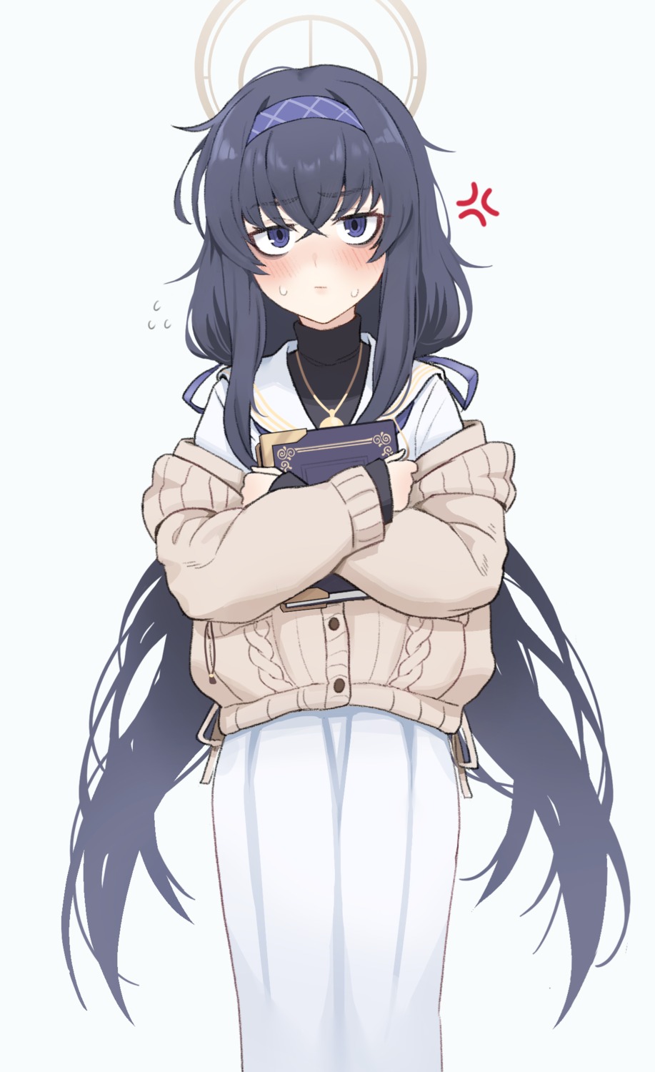 blue_archive, chagama_teishoku, halo, kozeki_ui, seifuku, sweater
